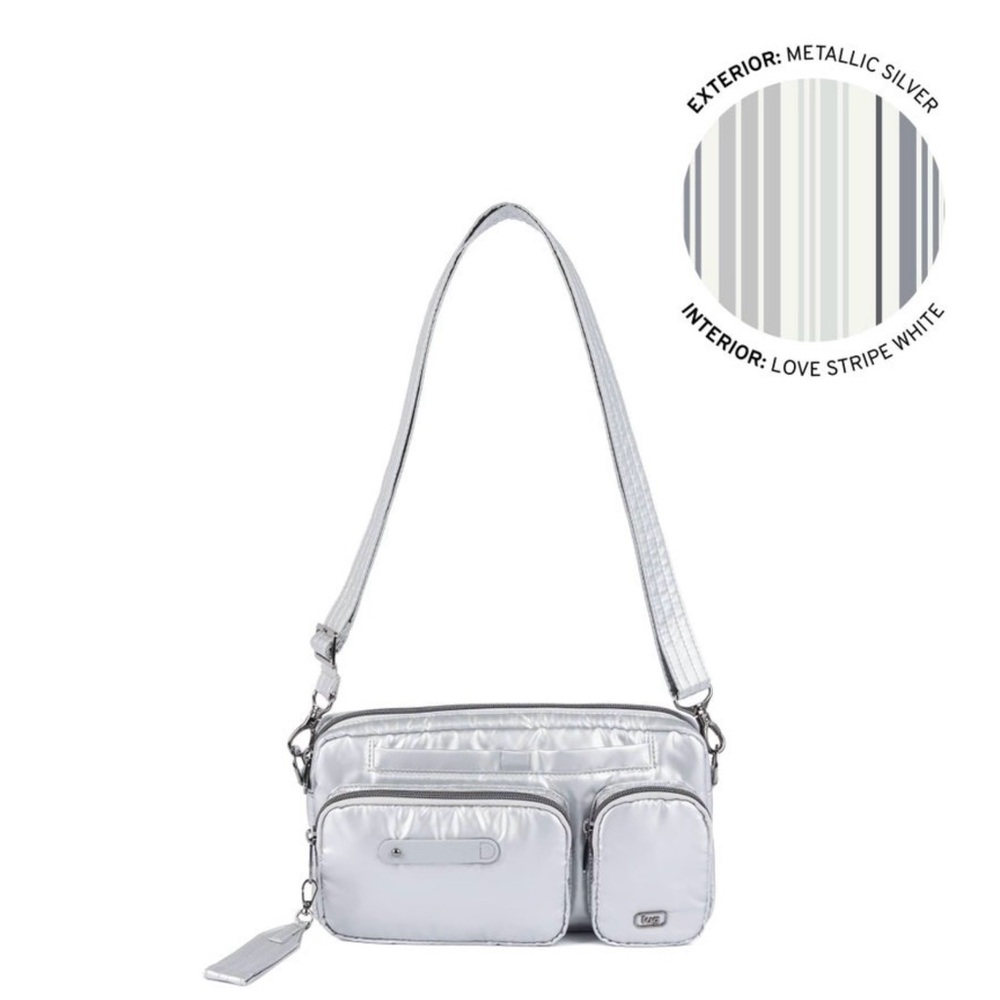 Lug NWT SWITCHEROO Metallic Silver Crossbody Bag NEW STYLE